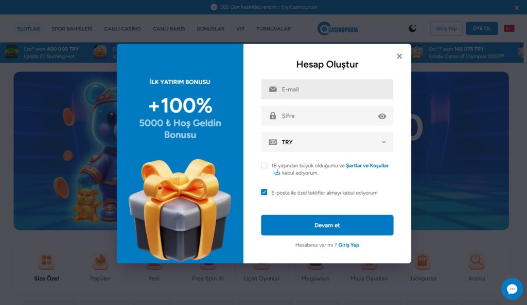 casinoprom üyelik